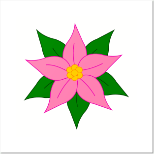 Pink Poinsettia Posters and Art